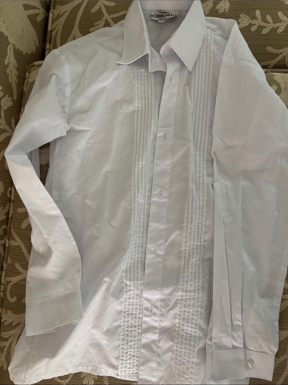 White Pleated boy’s tuxedo shirt